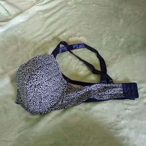 Blue floral print bra